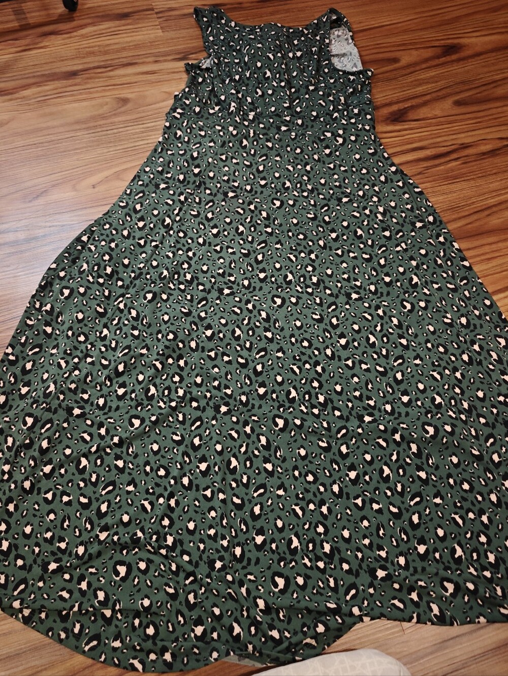 Torrid Midi Studio Knit Hi-Low Dress Womens Green Leopard Tie Front Surplice - Picture 10 of 12